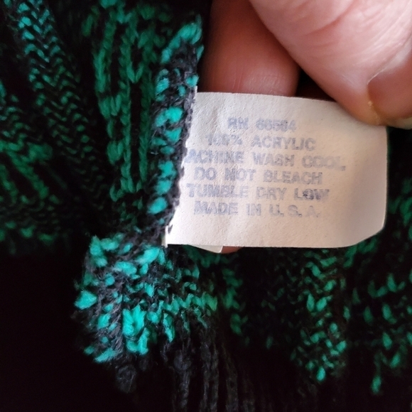 BA02 * Katie Color Block Sweater Black Purple Size Unknown Vintage 80s - Picture 4 of 7